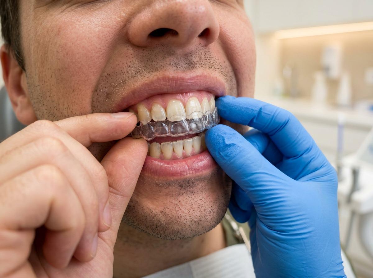 Applicazione di un allineatore trasparente